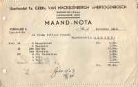 1945 factuur ijzerhandel van Mackelenbergh